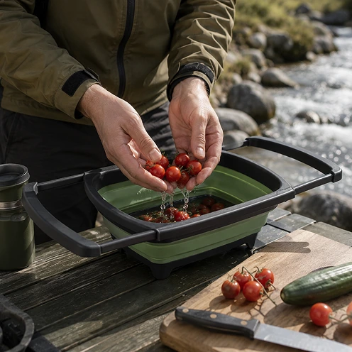 LS-LebenStil Faltbare Silikon-Waschschüssel 8L 36cm Camping