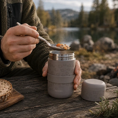 MAMEIDO Thermobehälter Edelstahl Isolierbehälter für Essen und Suppe