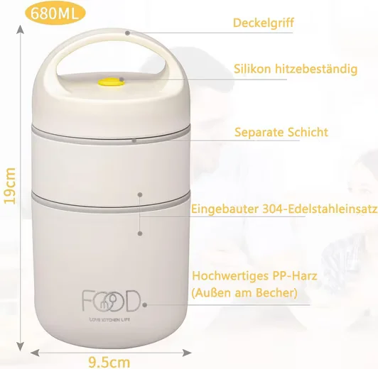MINICLOSS Thermobehälter Edelstahl 680 ml für Essen