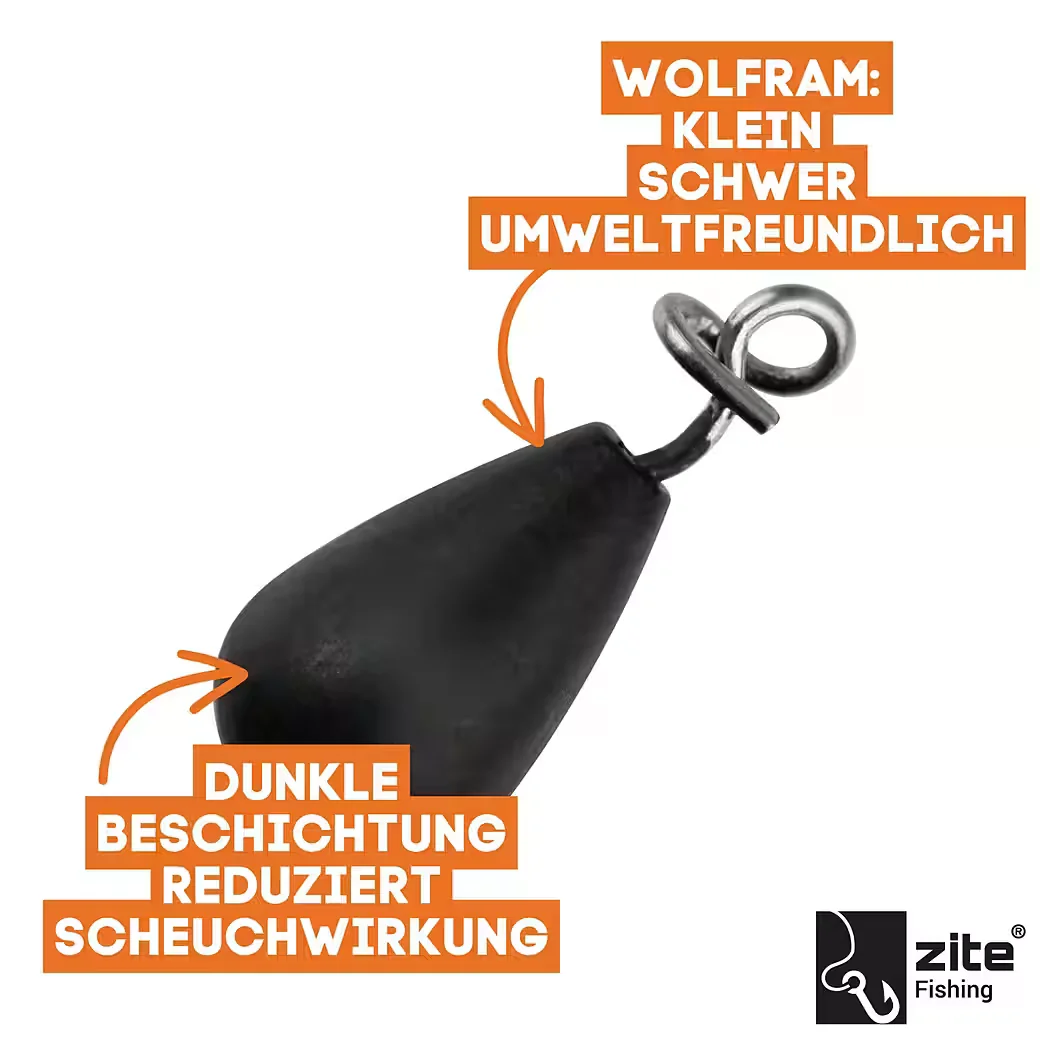 ZITE Tungsten Fastach Angelgewichte 3,5-14 g beschichtet Jika Rig