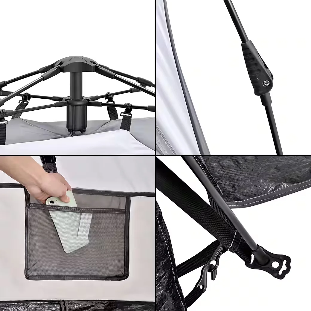 PRO.TEC Strandmuschel Pop Up Strandzelt Windschutz