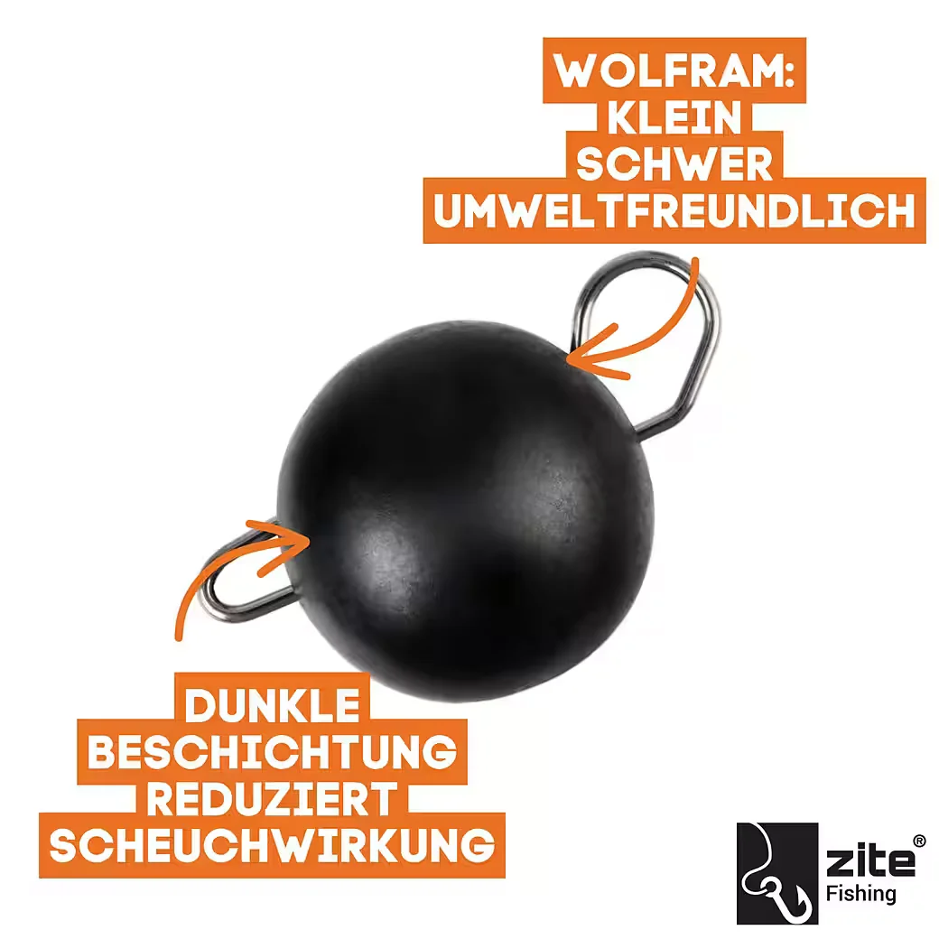 ZITE Tungsten Cheburashka Gewichte 5-16 g Mattschwarz Finesse Angeln