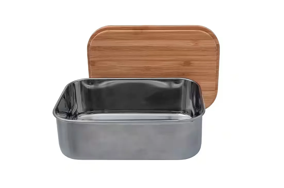 ORIGIN OUTDOORS Lunchbox Edelstahl mit Bambusdeckel 0,8 L nachhaltig