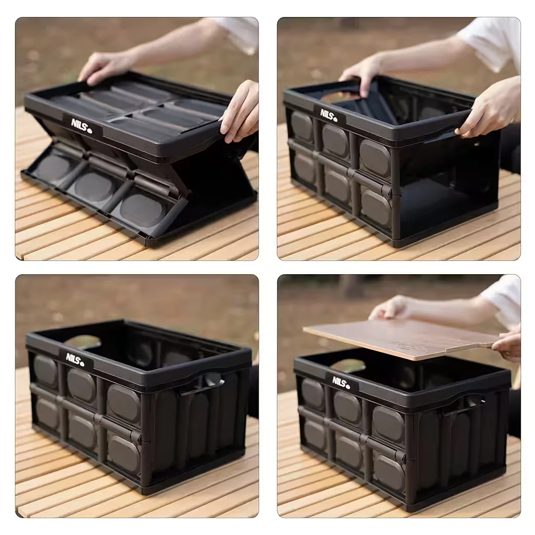 NILS CAMP 2in1 klappbare Campingbox 20L mit Arbeitsfläche