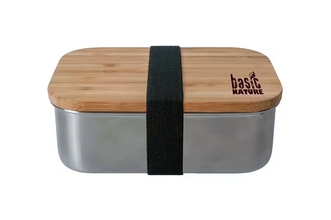 ORIGIN OUTDOORS Lunchbox Edelstahl mit Bambusdeckel 0,8 L nachhaltig
