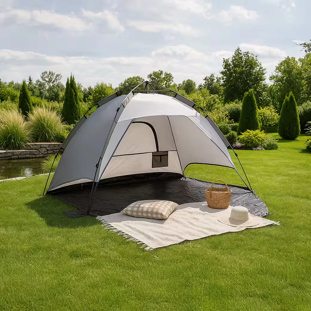 PRO.TEC Strandmuschel Pop Up Strandzelt Windschutz