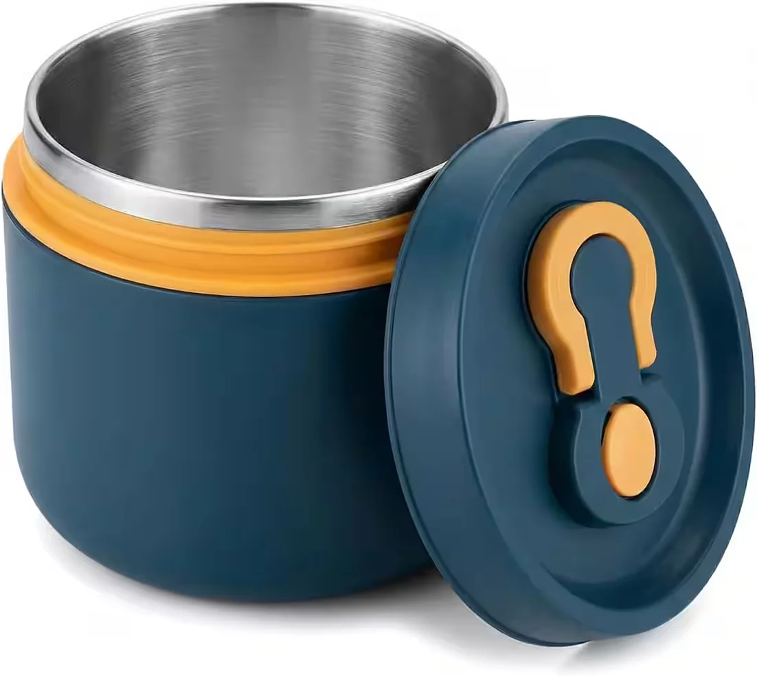 FELIXLEO Thermobehälter 650 ml Edelstahl Lunchbox für Kinder Blau