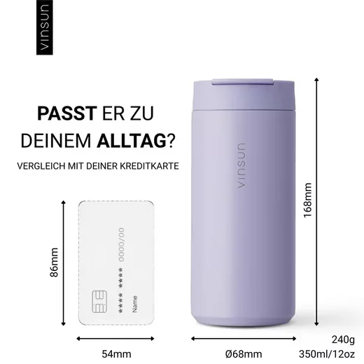 VINSUN Thermobecher 350 ml Edelstahl doppelwandig Kaffeebecher