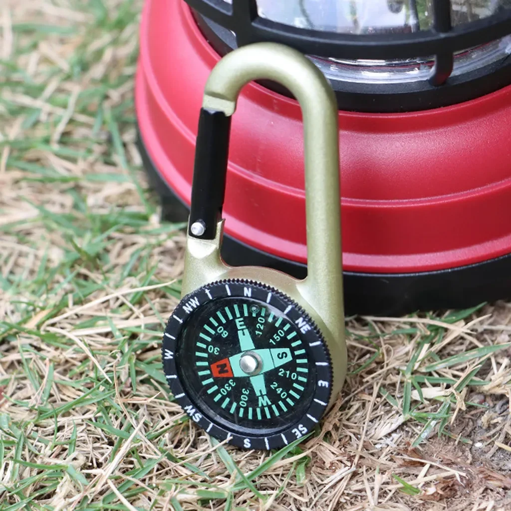 Stuttg Mini Kompass Schlüsselanhänger Karabiner golden Zinklegierung