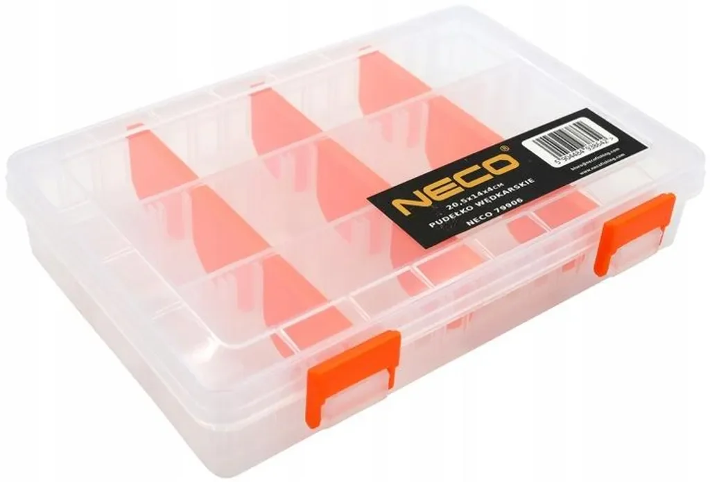Neco Angelbox 20,5 x 14 x 4 cm Tacklebox mit verstellbaren Faechern