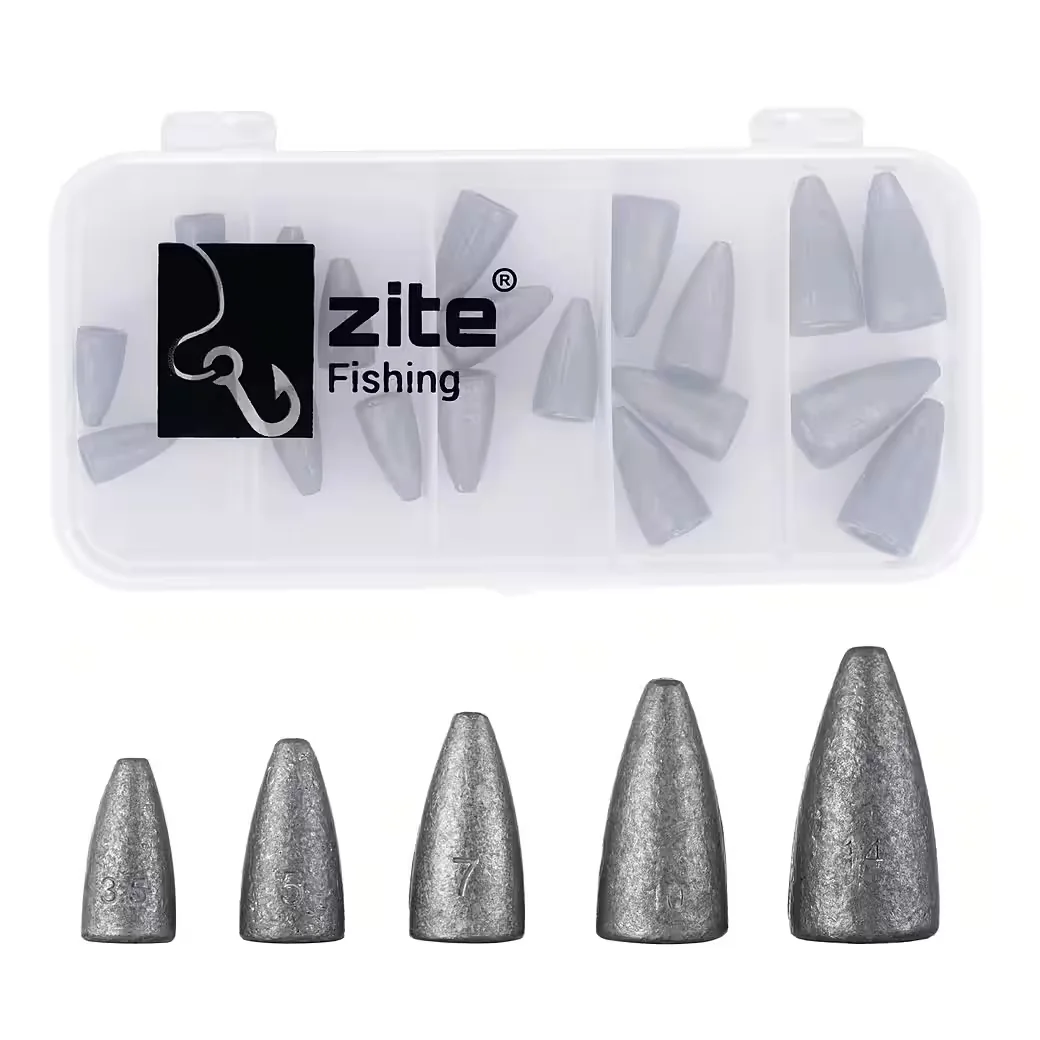 ZITE Bullet Blei Sortiment 3,5-14g Angelgewicht 25 Stück Barsch Zander