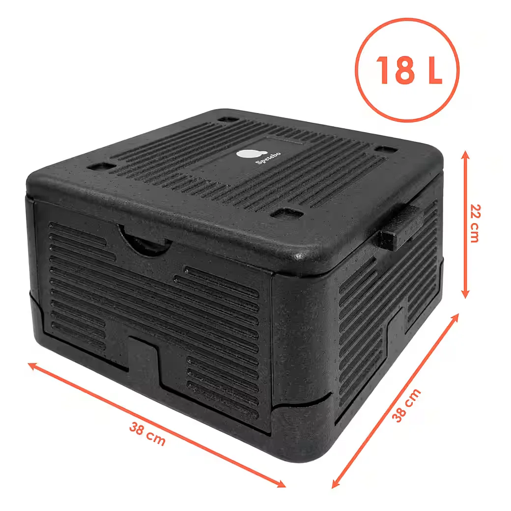 Spetebo Thermobox faltbar schwarz zum Warmhalten und Kühlen