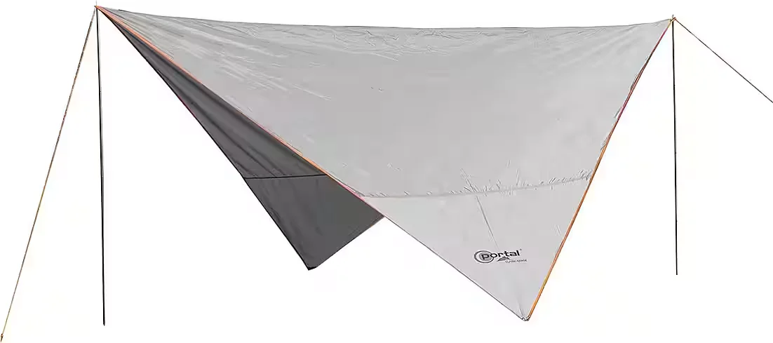 PORTAL OUTDOOR Sonnensegel Mesa grau orange Markise 350x350x220 cm