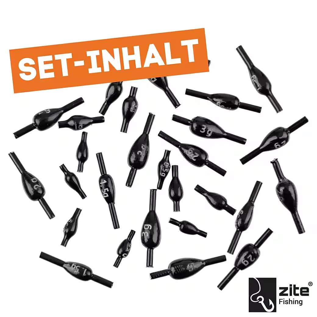 ZITE Fixdrops Angelgewichte Set 25 Stk 0,5-3 g schwarz Forellenbleie