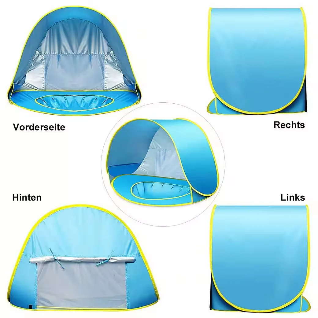 QELUS Pop Up Strandmuschel Baby Kinder wasserdicht Sonnenschutz