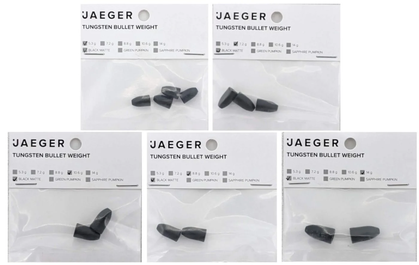 JAEGER Jaeger Fishing Tungsten Bullet Weight Patronenblei schwarz matt