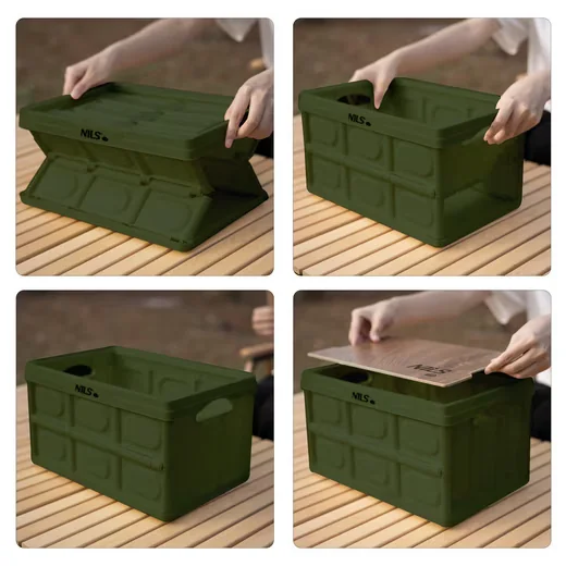 NILS CAMP Faltbox 2in1 15L Outdoor Campingbox mit Arbeitsfläche
