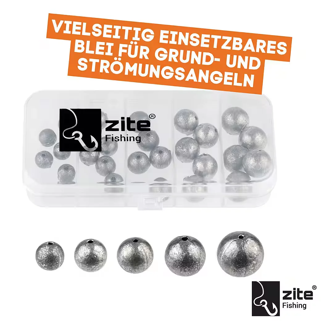 ZITE Kugelblei Set 5-20 g 30 Stück Lochblei mit Schnurkanal
