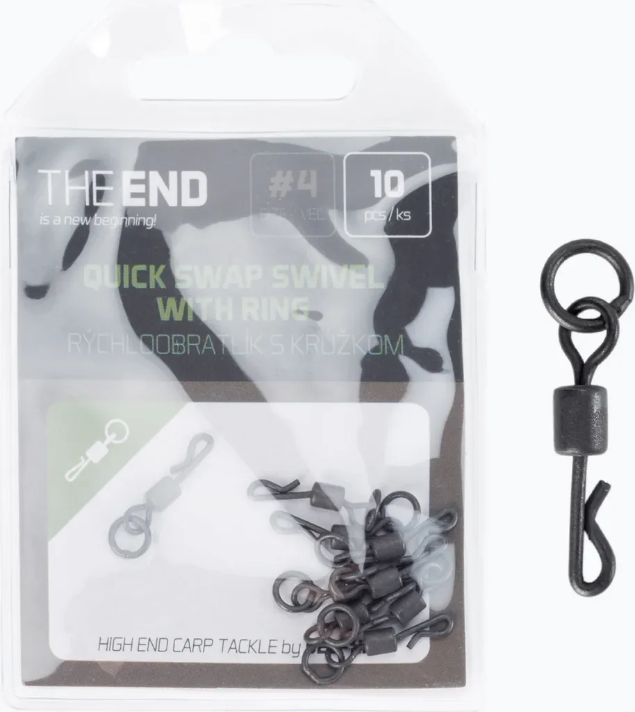 10x DELPHIN Quick Swap Ronnie Karpfenwirbel Größe 4 schwarz