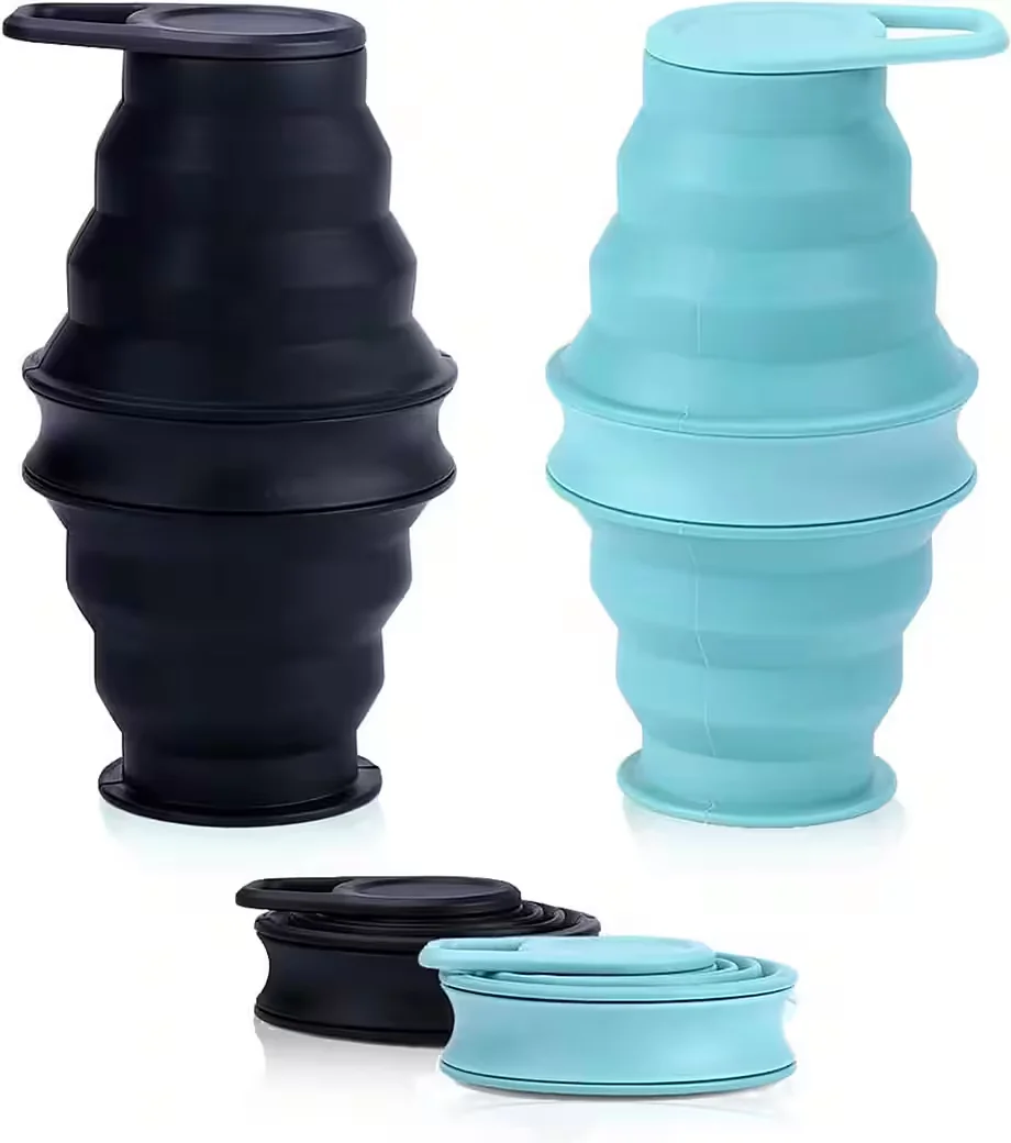 FELIXLEO Faltbare Trinkflasche 500 ml Silikon BPA frei auslaufsicher