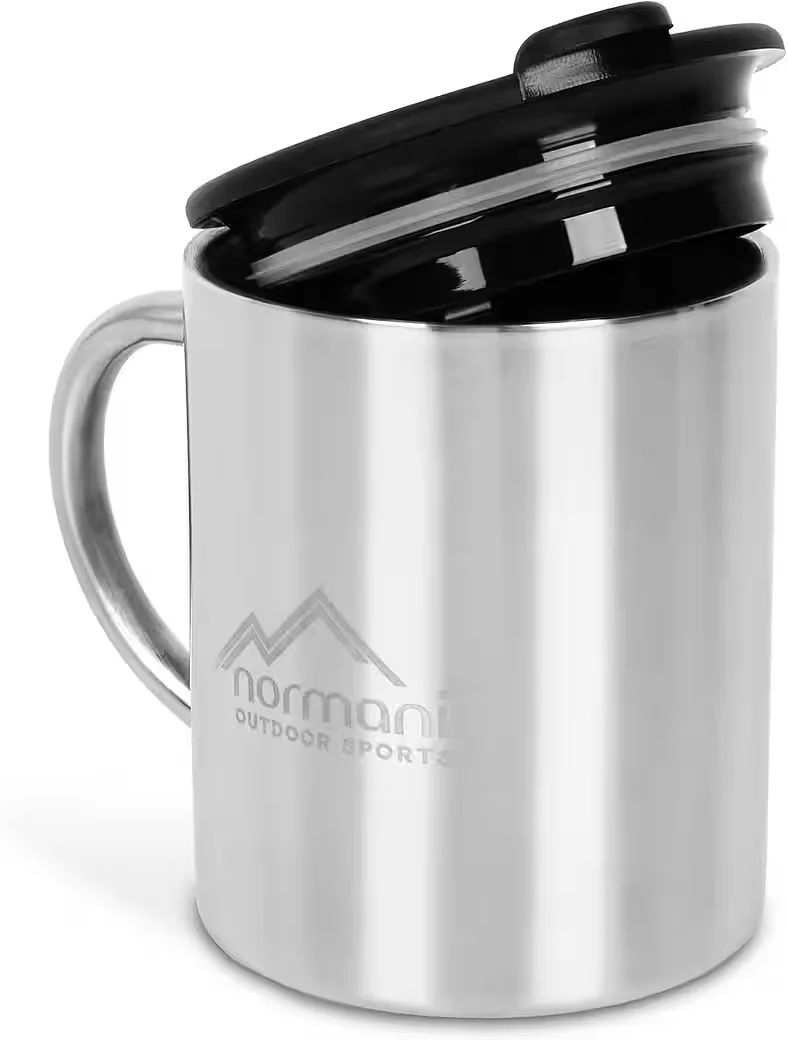 NORMANI Doppelwandiger Thermobecher mit Trinkdeckel