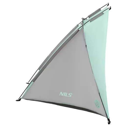 NILS CAMP Strandmuschel Strandzelt Mint 220x115x115 cm Sonnenschutz