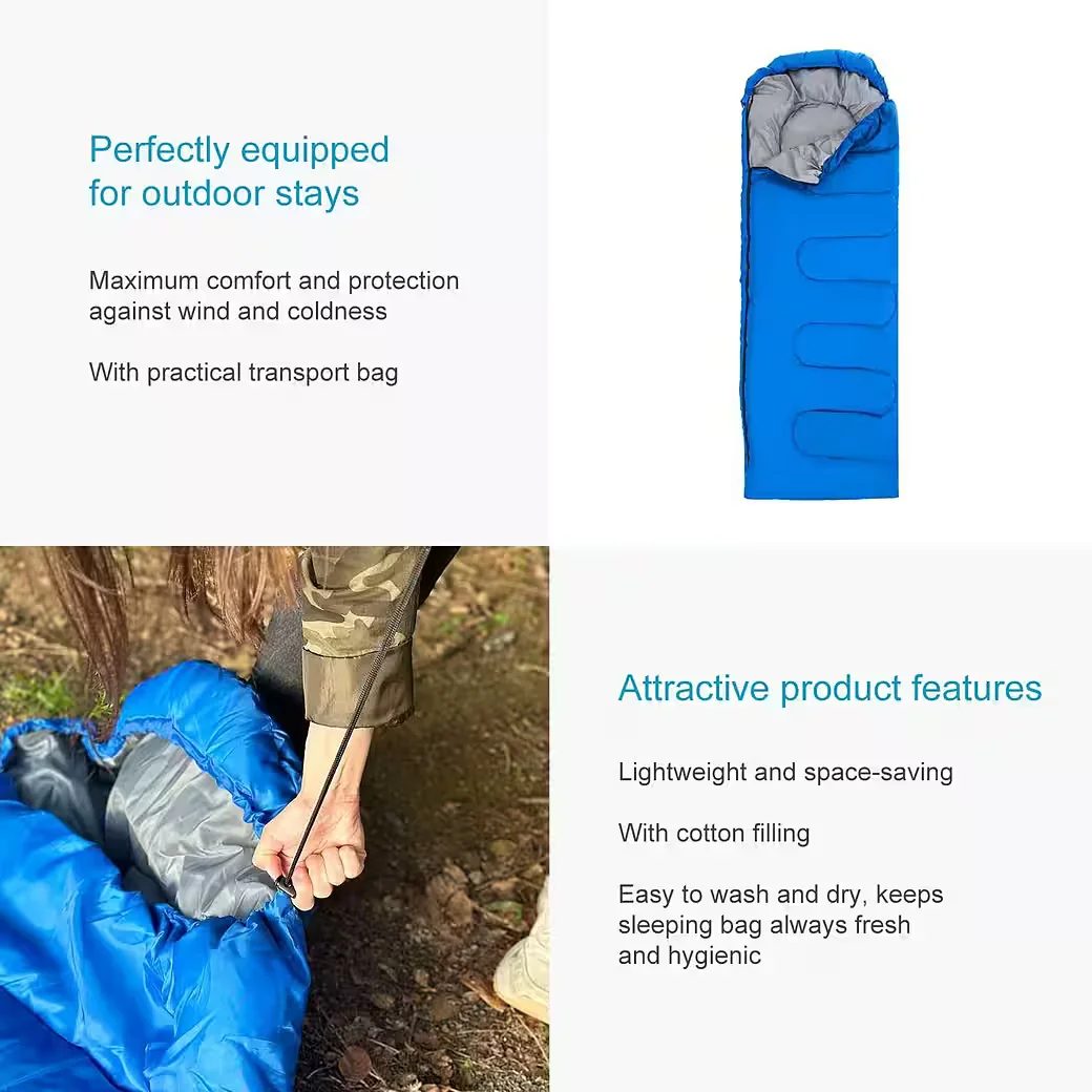 INTIRILIFE Schlafsack für Camping und Outdoor leicht und warm