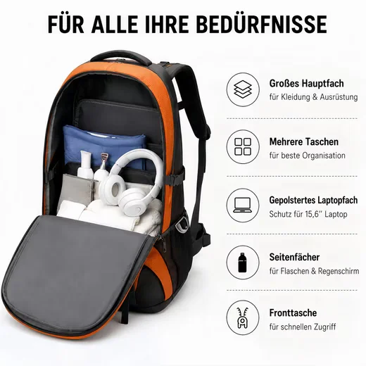 FORRLITE Wanderrucksack 60L Trekkingrucksack Fahrradrucksack
