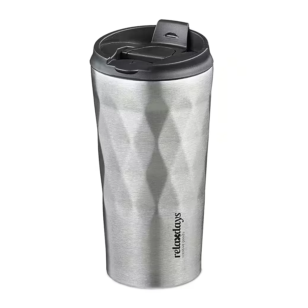 Relaxdays Thermobecher Edelstahl 350 ml Isolierbecher To Go