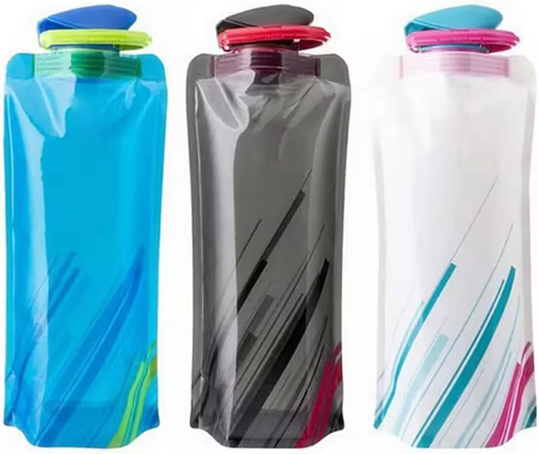 FELIXLEO Trinkflaschen 3er Set 700 ml faltbar wiederverwendbar