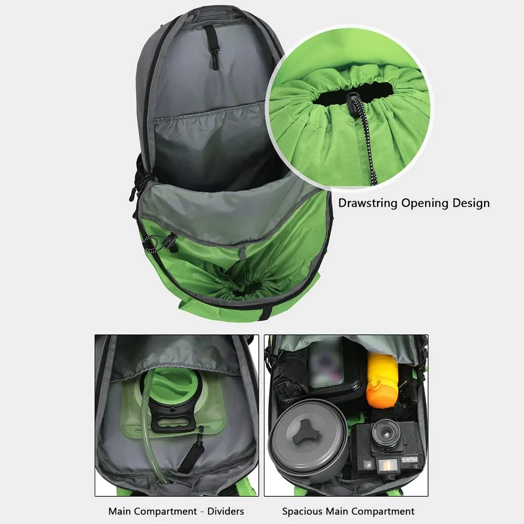 Lixada Wanderrucksack 35L leicht wasserabweisend Unisex Outdoor grün