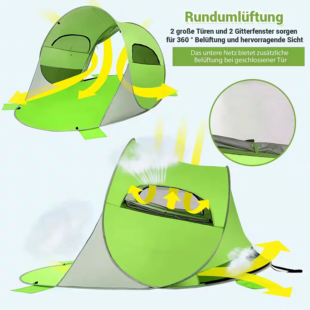COSTWAY Strandmuschel Pop Up Strandzelt mit UV Schutz