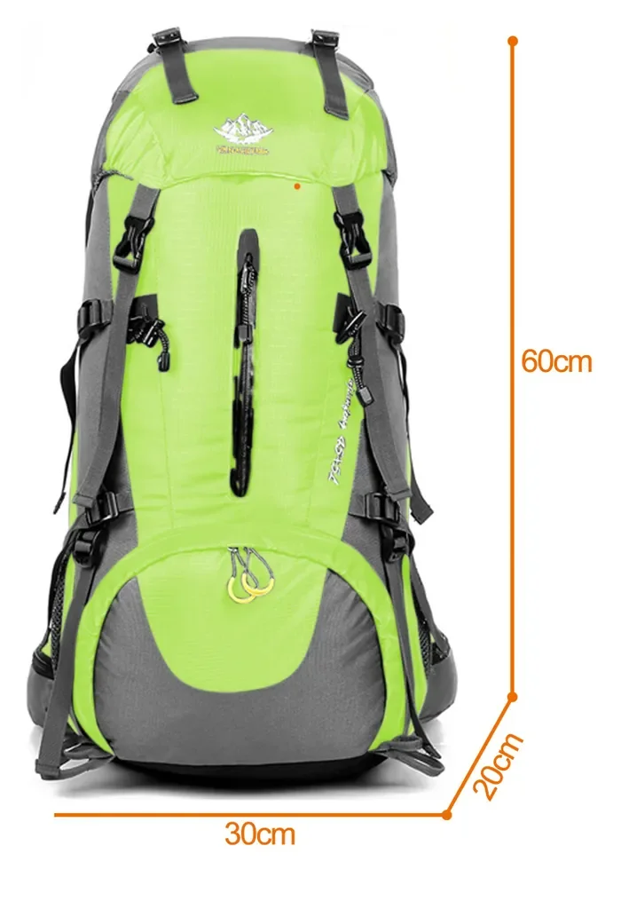 MAITY Wanderrucksack 50L wasserdicht ultraleicht mit Regenhülle grün