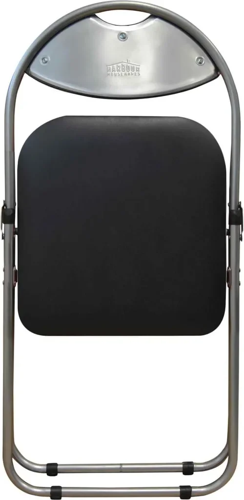Harbor Housewares gepolsterte Klappstühle Schwarz Silber 2er Pack