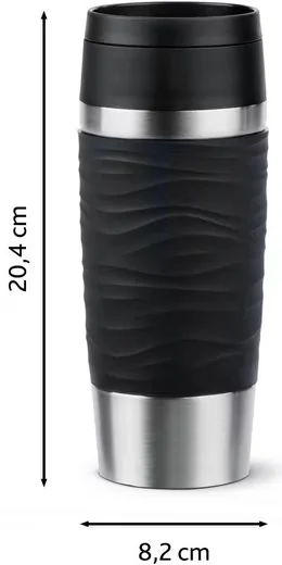 EMSA Thermobecher Travel Mug Classic Wave Isolierbecher auslaufsicher