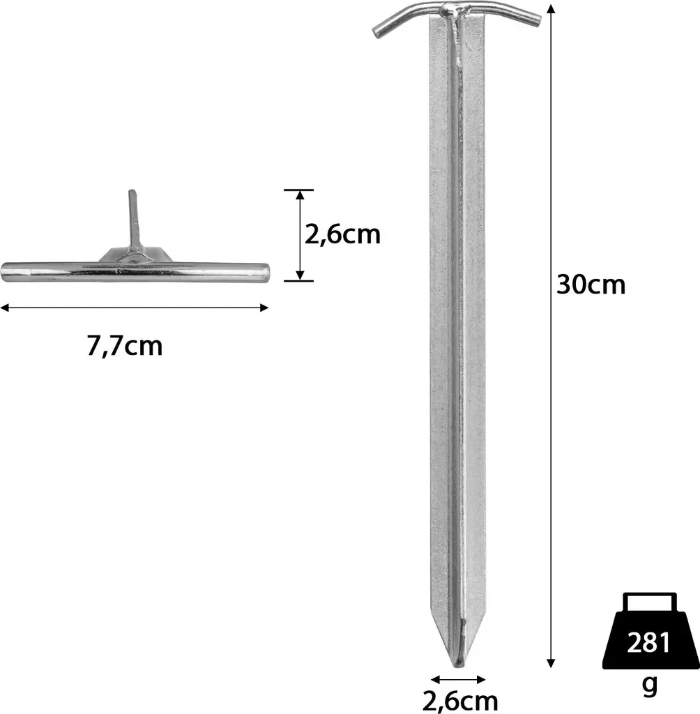Moritz Zeltheringe 12 Stk 30 cm T-Profil verzinkter Stahl harte Böden
