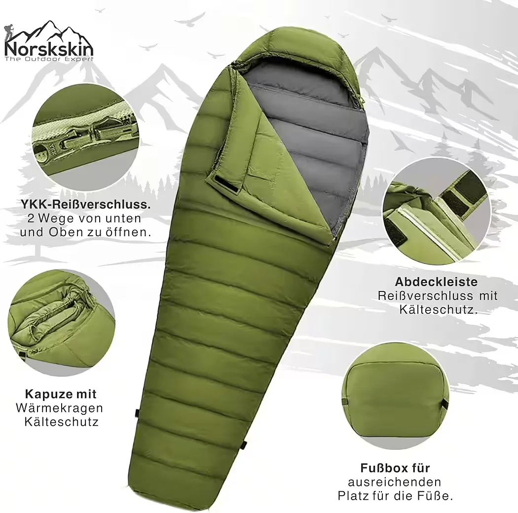 NORSKSKIN Mumienschlafsack Ultralight 220 cm 900 g