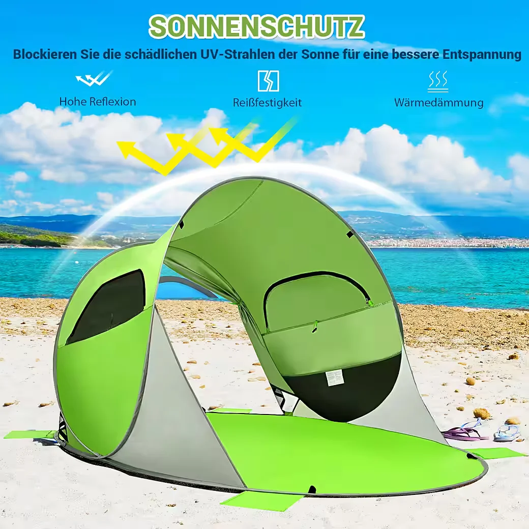 COSTWAY Strandmuschel Pop Up Strandzelt mit UV Schutz