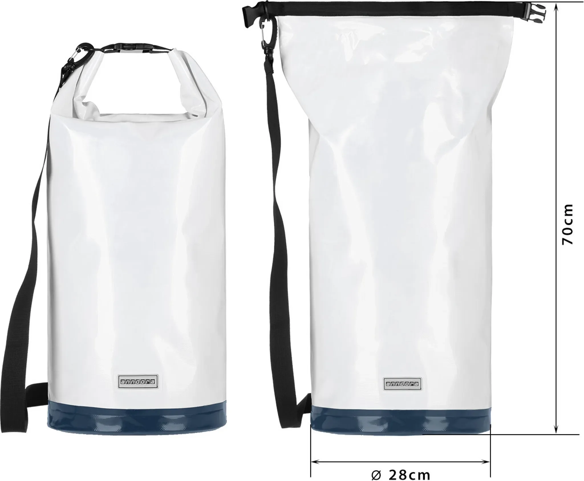 anndora Seesack Packsack wasserdicht 30 L Weiß