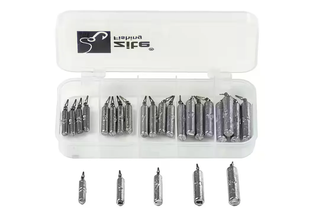 ZITE Drop Shot Blei Set 25 Stabbleie 3,5-14 g in Angelbox