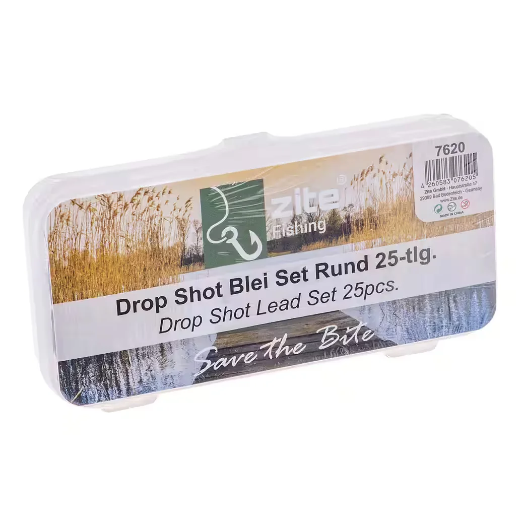 ZITE Drop Shot Kugelblei Set 25 Stück 3,5 bis 14 g Barsch Zander