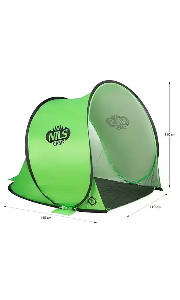 NILS CAMP Strandmuschel NC3173 Pop-up UV-Schutz 140x110x110 cm grün