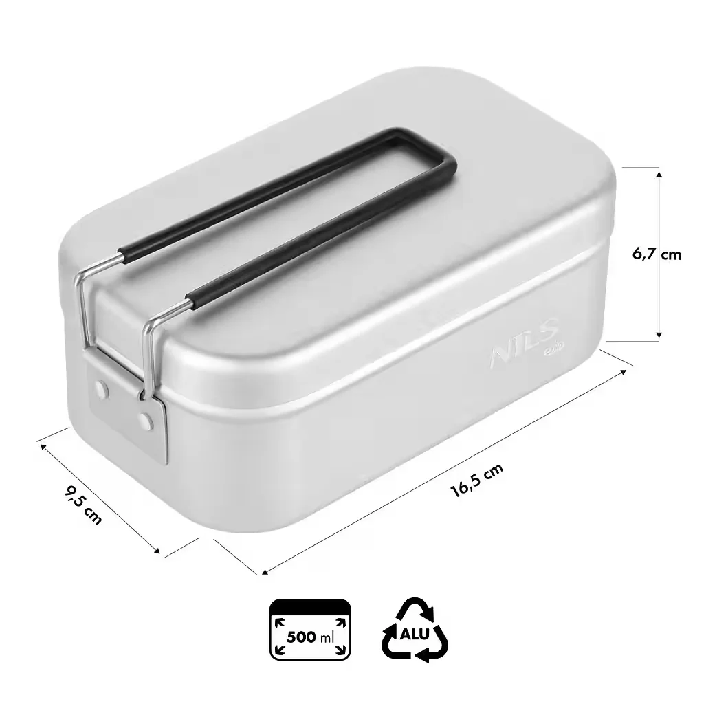 NILS CAMP Aluminium Lunchbox 800 ml Camping Kochen Aufbewahren