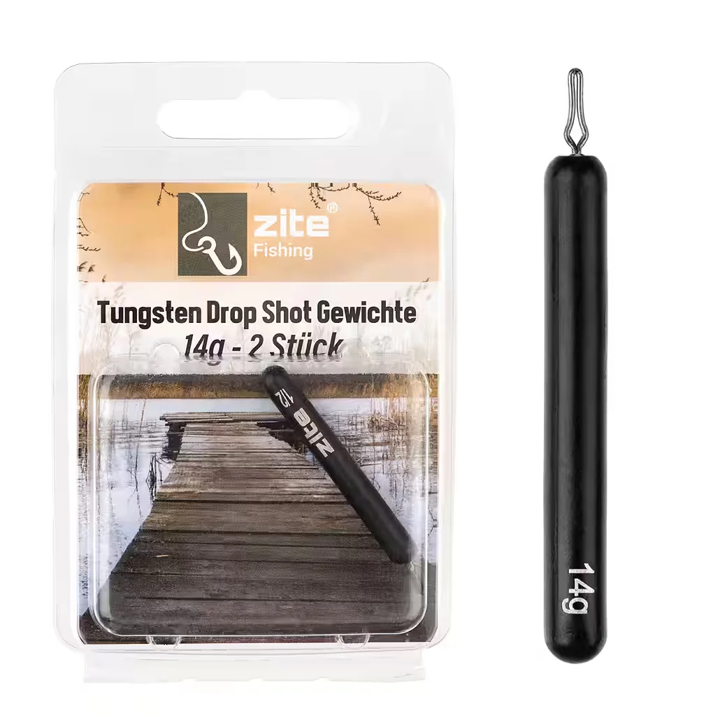 ZITE Tungsten Drop Shot Angelgewichte 3,5-14 g Stabform beschichtet