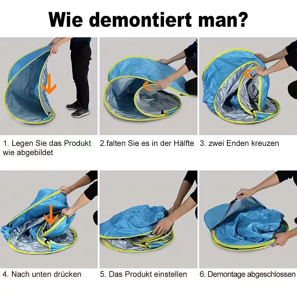 QELUS Pop Up Strandmuschel Baby Kinder wasserdicht Sonnenschutz