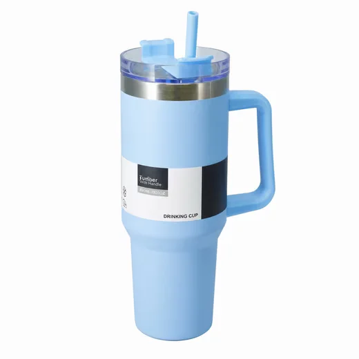 MOJAWO Thermobecher 1200 ml Edelstahl doppelwandig mit Strohhalm
