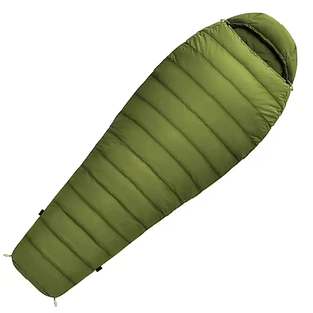 NORSKSKIN Mumienschlafsack Ultralight Green 800 g 205 cm koppelbar