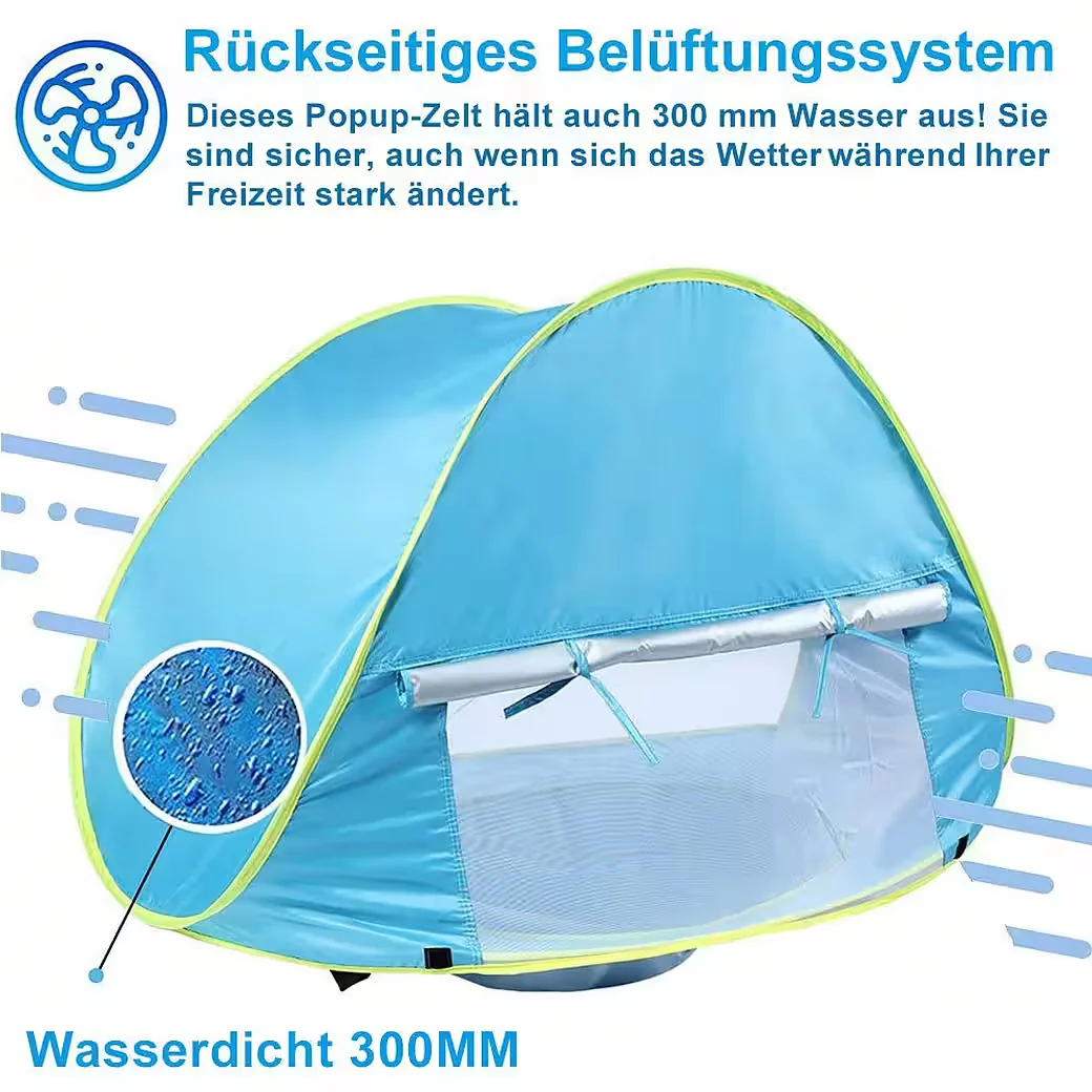 QELUS Pop Up Strandmuschel Baby Kinder wasserdicht Sonnenschutz