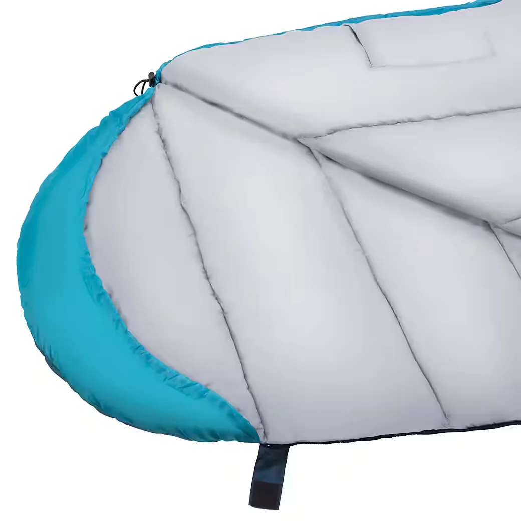 NILS CAMP Mumienschlafsack warm Grau/Blau mit Innentasche