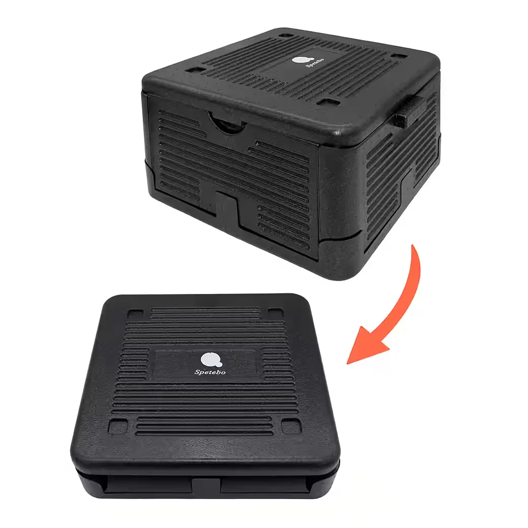 Spetebo Thermobox faltbar schwarz zum Warmhalten und Kühlen